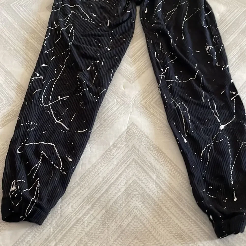 Katie J NYC Couture Girls Black with White Splatter Matching Top & Pants